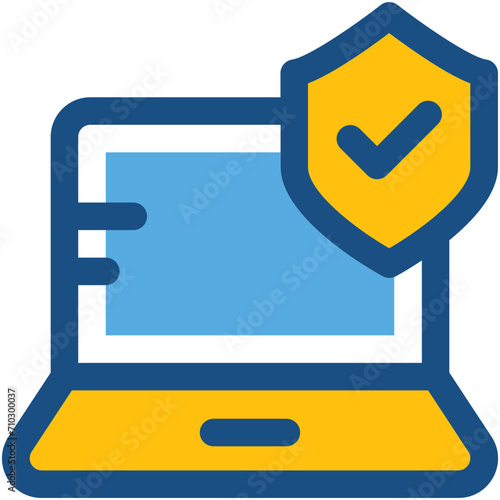 Laptop Security Vector Icon