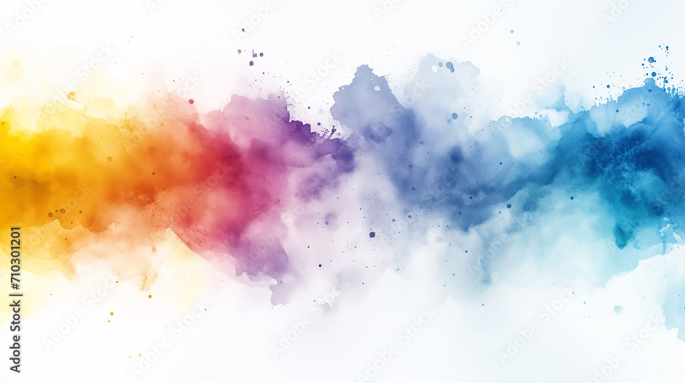 水彩画インクの背景画像_虹色・カラフル色
Abstract colorful painting illustration. Background of watercolor splashes [Generative AI]