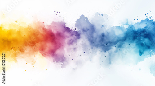 水彩画インクの背景画像_虹色・カラフル色 Abstract colorful painting illustration. Background of watercolor splashes [Generative AI]