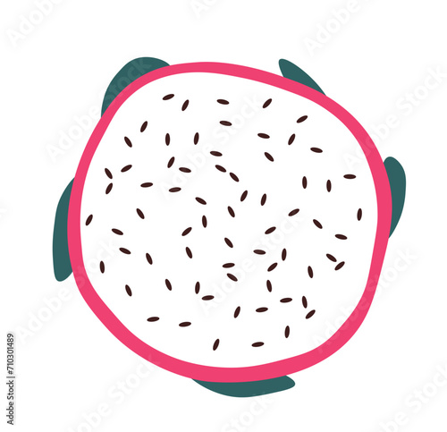 Tropical and exotic pitaya, slice of dragon fruit