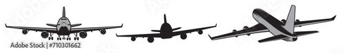 silhouette of a aero plane photo