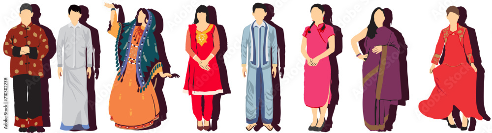 different dress of traditional people