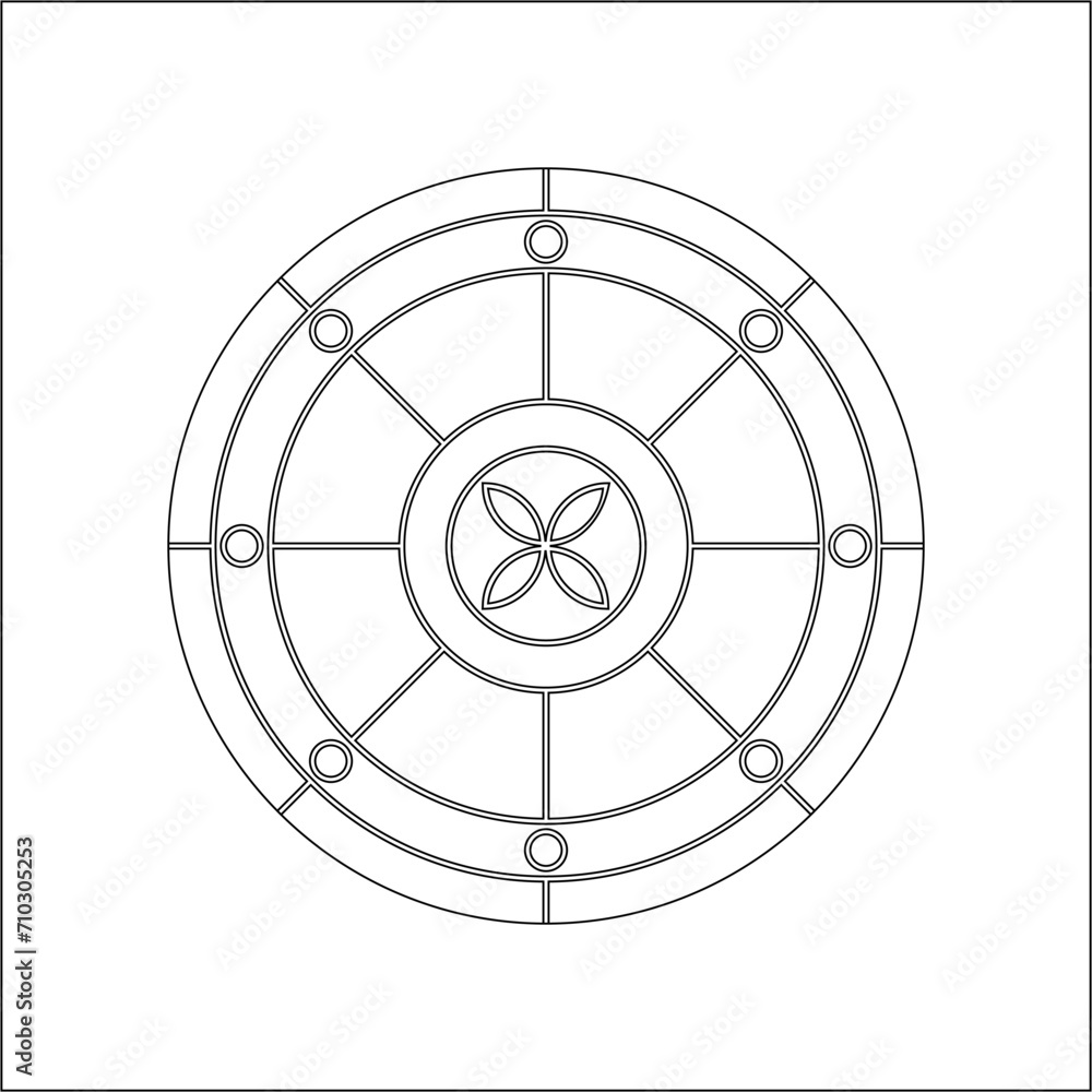 Stained glass window vector image Stained glass window vector image