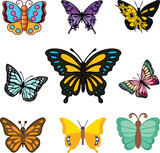 collection of colorful butterflies