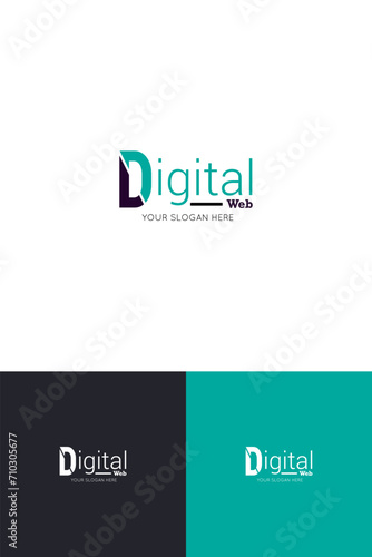 Digital web logo in vector, hand-drawn logo 