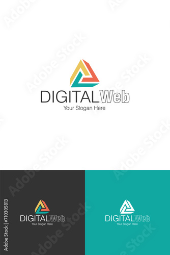 Digital web logo in vector, hand-drawn logo 