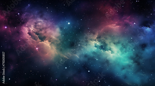 amazing view of night sky universe filled with stars nebula and galaxy © Aura