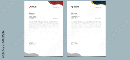 Elegant clean unique company creative minimal office corporate modern professional business letterhead design template.