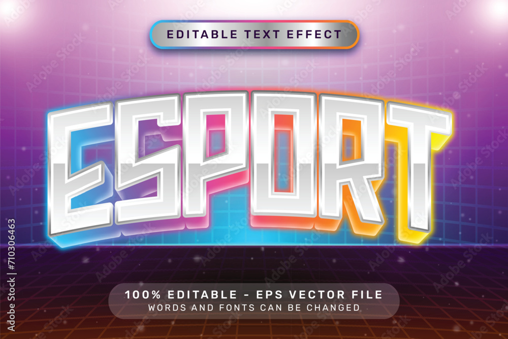esport effect and editable text effect with light neon color