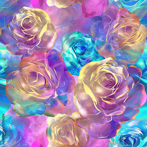 Classic Handdrawna and Hand Painted Retro Vintage Style Fine Art canvas for wallpaper and background with Colorful Peacocks, birds, Flowers and plants, Nature-inspired and floral botanical, ornamental