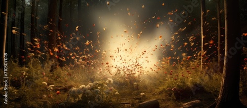 Forest experiences powerful explosion outdoors.