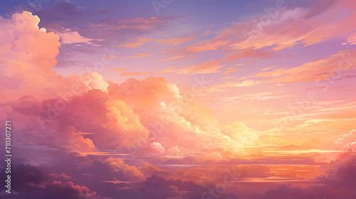 sunset sky with clouds background