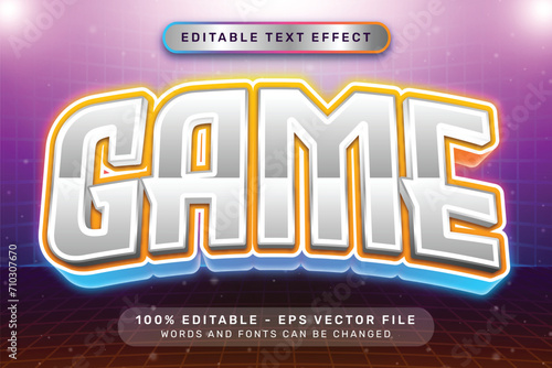 game effect and editable text effect with light neon color