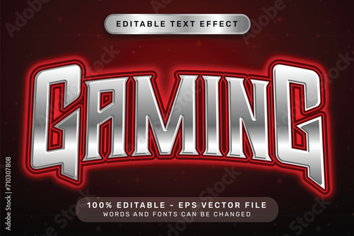 gaming effect and editable text effect with light neon color photo