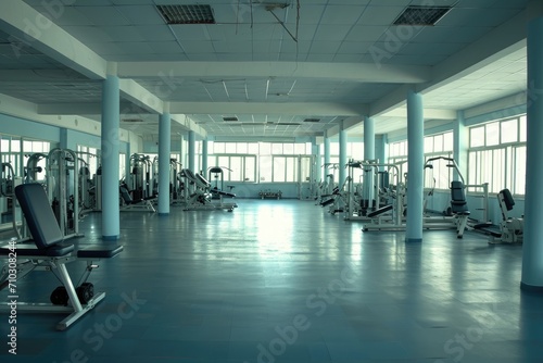 sport equipment in sport center professional photography