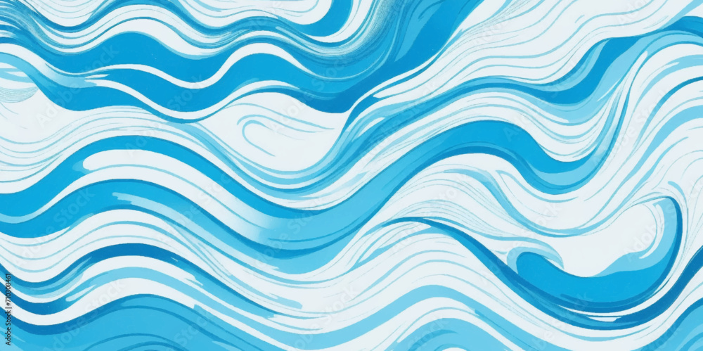 Abstract vector ocean wave soft blue and white background. Water  ocean wave white and soft blue aqua, teal texture.