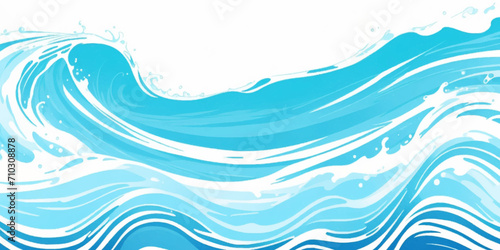 Vector ocean wave line blue and white background. Ocean sea art with natural template. Seamless soft blue ocean pattern wave water background.