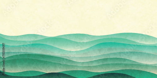 新緑　和紙　水彩　背景	