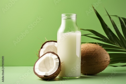 Young coconut water served in its natural husk