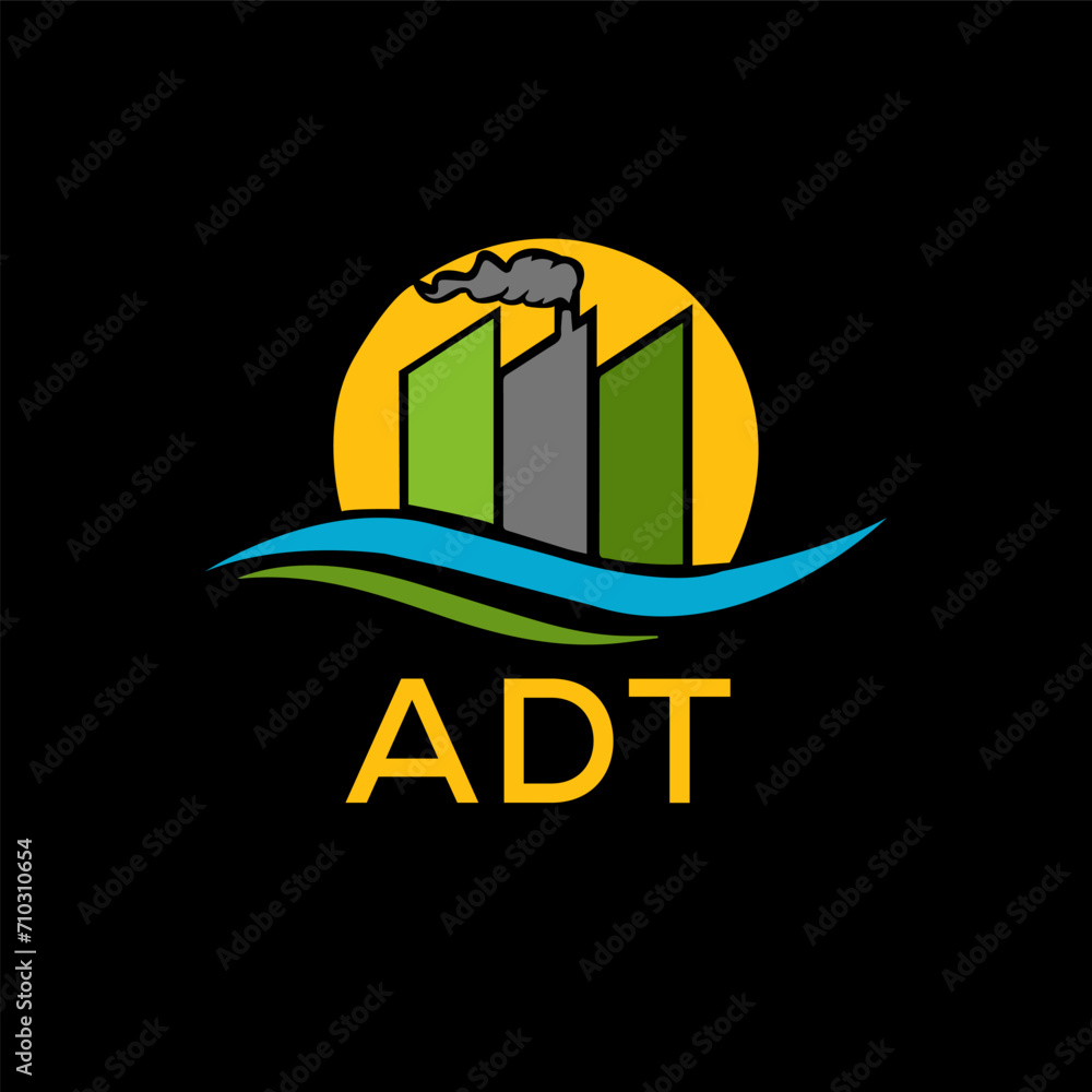 Fototapeta premium ADT Letter logo design template vector. ADT Business abstract connection vector logo. ADT icon circle logotype. 