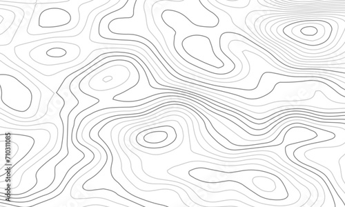 Topographic contour map, topographic map line. Abstract geographic wave grid line map. Geographic mountain relief background. photo