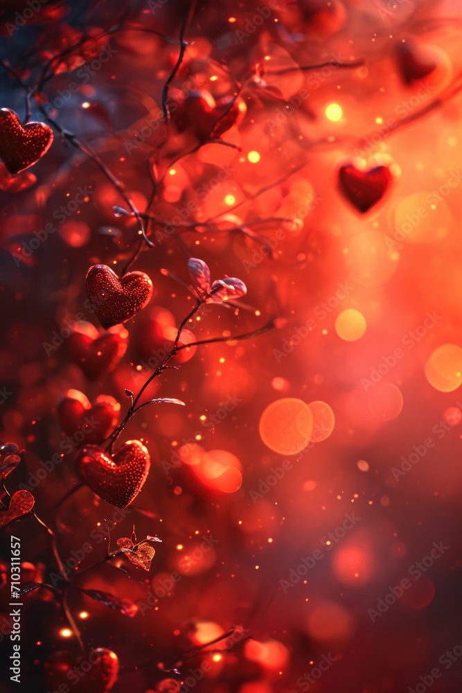 blurred red hearts bokeh background blurred red hearts bokeh background