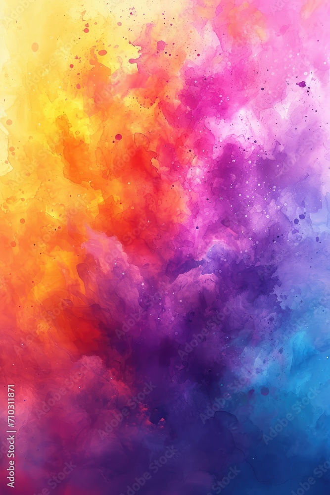 Watercolor splash art, blending multiple colors seamlessly, creating a burst of dreamy pastel hues