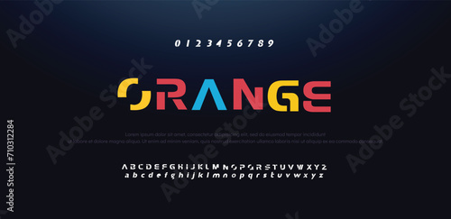 Grange Abstract sport modern alphabet fonts. Typography technology electronic sport digital game music future creative font. vector illustration