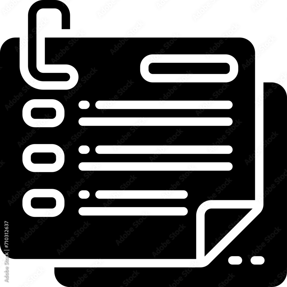 sticky note icon. vector glyph icon for your website, mobile, presentation, and logo design.