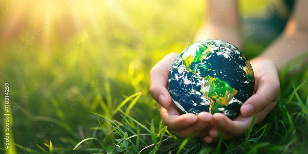 Earth globe in woman's hands. World Environment day Earth globe in woman's hands. World Environment day