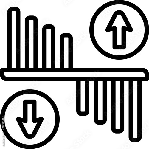 fluctuation market icon. vector line icon for your website, mobile, presentation, and logo design.