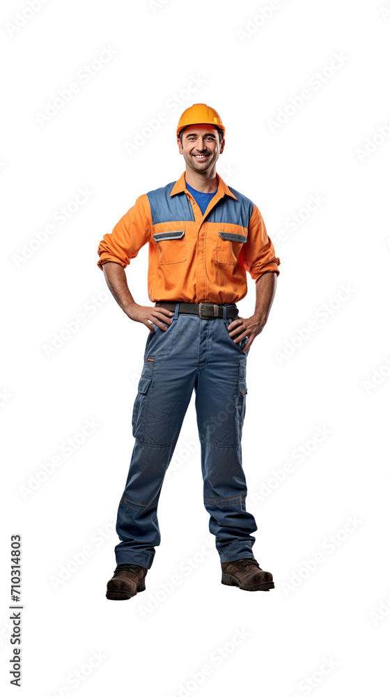 Train driver, standing, full body, isolated on transparent background. Train driver, standing, full body, isolated on transparent background.