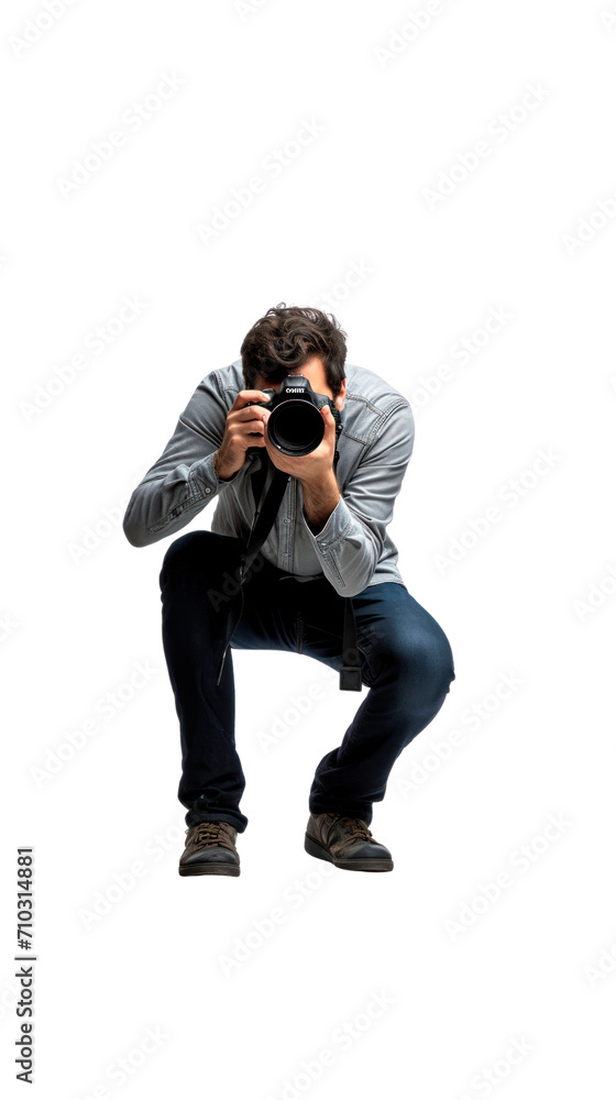 Photographer standing full length, isolated on a transparent background.PNG Photographer standing full length, isolated on a transparent background.PNG