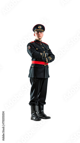 Palace guard, fully standing, transparent background