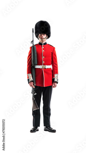 Palace guard, fully standing, transparent background