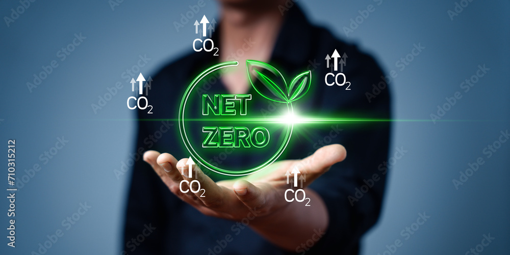 Net zero and carbon neutral concept. Net zero icon, CO2 net-zero ...