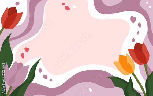 Abstract tulip background poster. Good for fashion fabrics  postcards  email header  wallpaper  banner  events  covers  advertising  and more. Valentine s day  women s day  mother s day background.