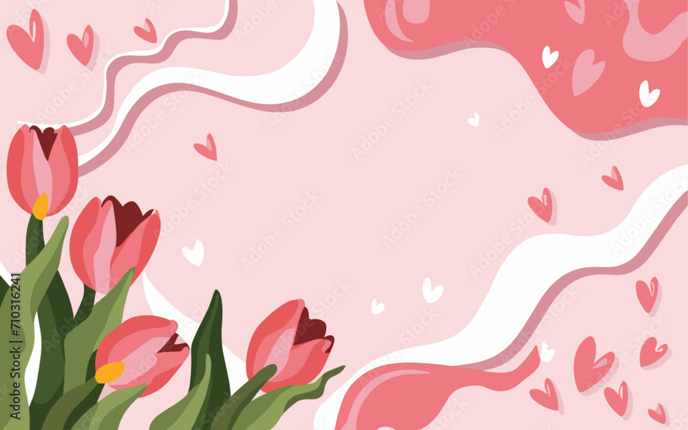 Abstract tulip background poster. Good for fashion fabrics, postcards, email header, wallpaper, banner, events, covers, advertising, and more. Valentine's day, women's day, mother's day background. Abstract tulip background poster. Good for fashion fabrics, postcards, email header, wallpaper, banner, events, covers, advertising, and more. Valentine's day, women's day, mother's day background.