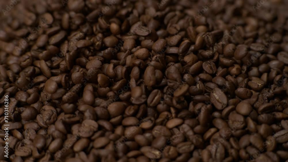 Coffee bean falling onto each other in super slow motion Coffee bean falling onto each other in super slow motion