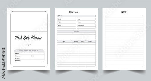 Editable Flash Sale Planner Kdp Interior printable template Design.