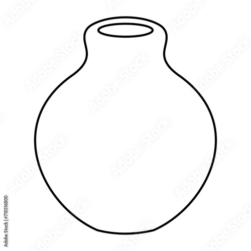 Vector vase lines style hand drawn illustration 
