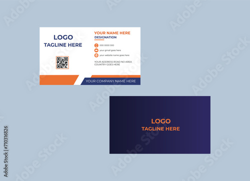  Clean professional  visiting card design template Luxury business Double-sided creative business card template Portrait and landscape orientation for corporate