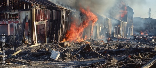 Destruction of fire-damaged structure