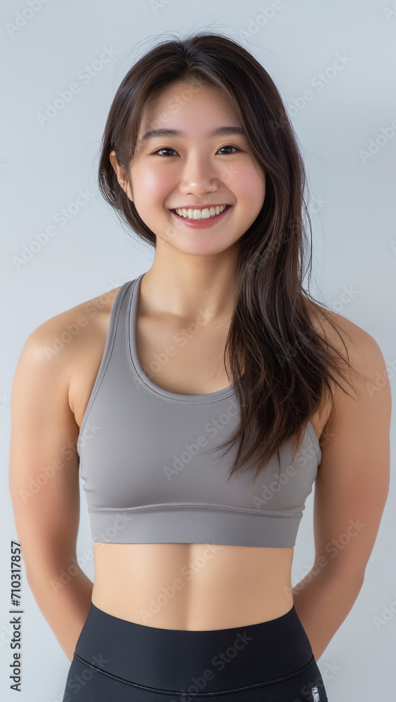 headshot of asian female fitness trainer headshot of asian female fitness trainer