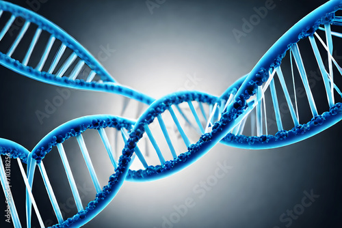	
DNA rotation molecule on futuristic shiny copy space background	
