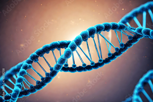 	
DNA rotation molecule on futuristic shiny copy space background	

