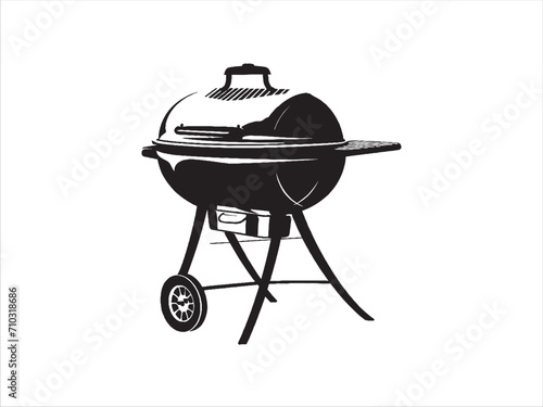 barbecue grill vector for print on demand, barbecue grill isolated on white, barbecue grill illustration