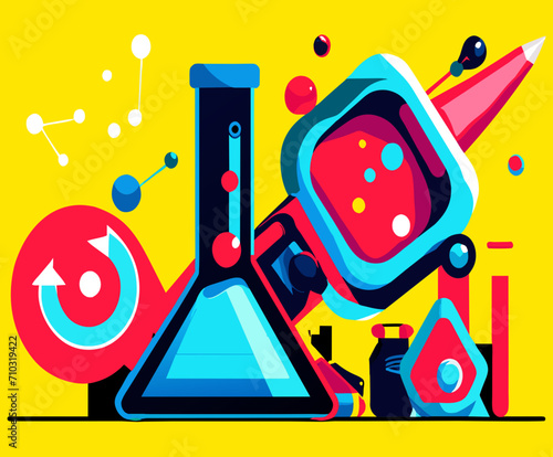 Scientist studying plant cells vektor icon illustation