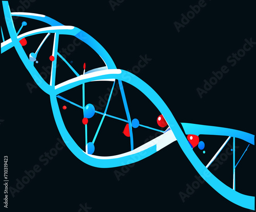 DNA structure with labels vektor icon illustation