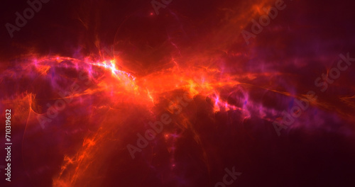 3D manual rendering abstract fractal electromagnetic background 